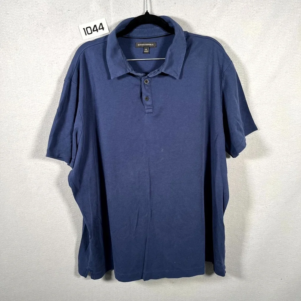 Banana Republic Polo Shirt‎ Mens 2XL Blue Short Sleeve Performance Golf Tennis